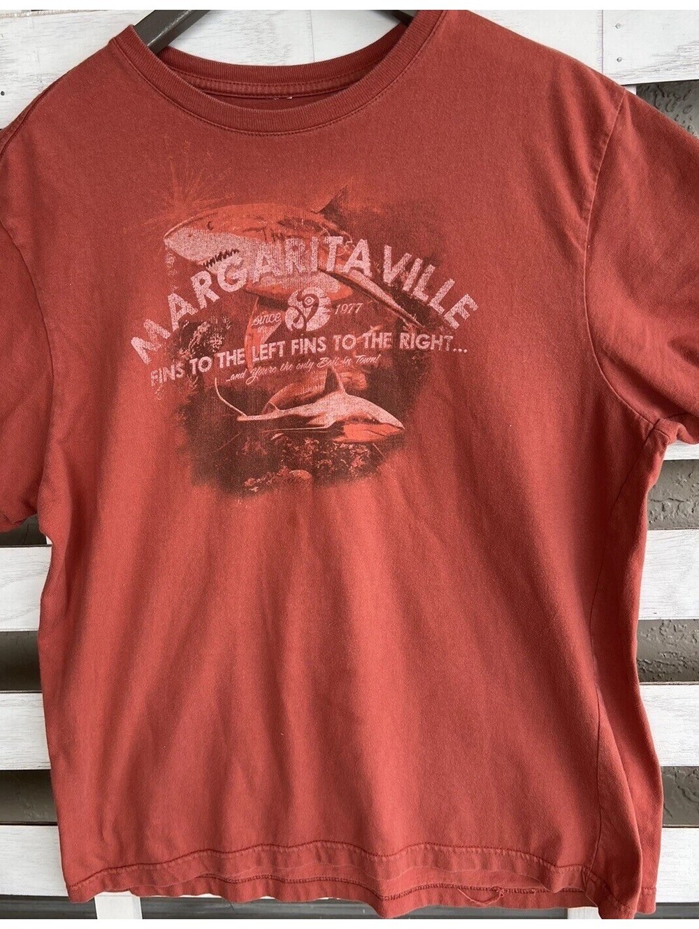 MARGARITAVILLE for Tasso Elba Mens XL Orange Graphic Print T-shirt